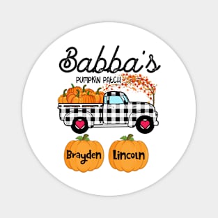 Babba's Pumpkin Patch Truck Art, Happy Halloween Shirt, Fall Shirt, Grandpa Birthday Gift, Personalized Magnet